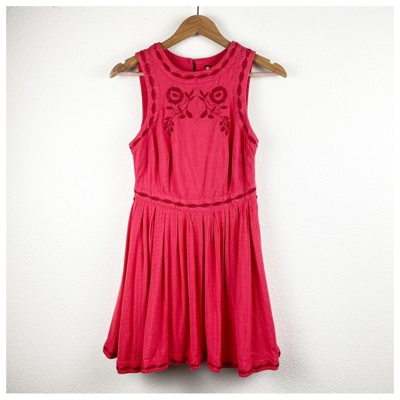 Free People Delightful Birds of Feather Dress in Paradise Coral Size‎ 0 - Picture 4 of 14